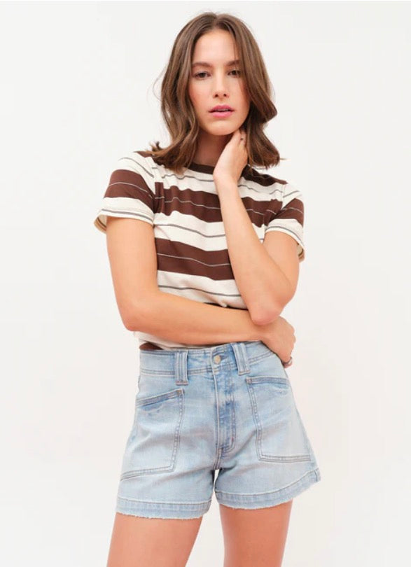 Valley Girl High Rise Patch Pocket Short In Romcom