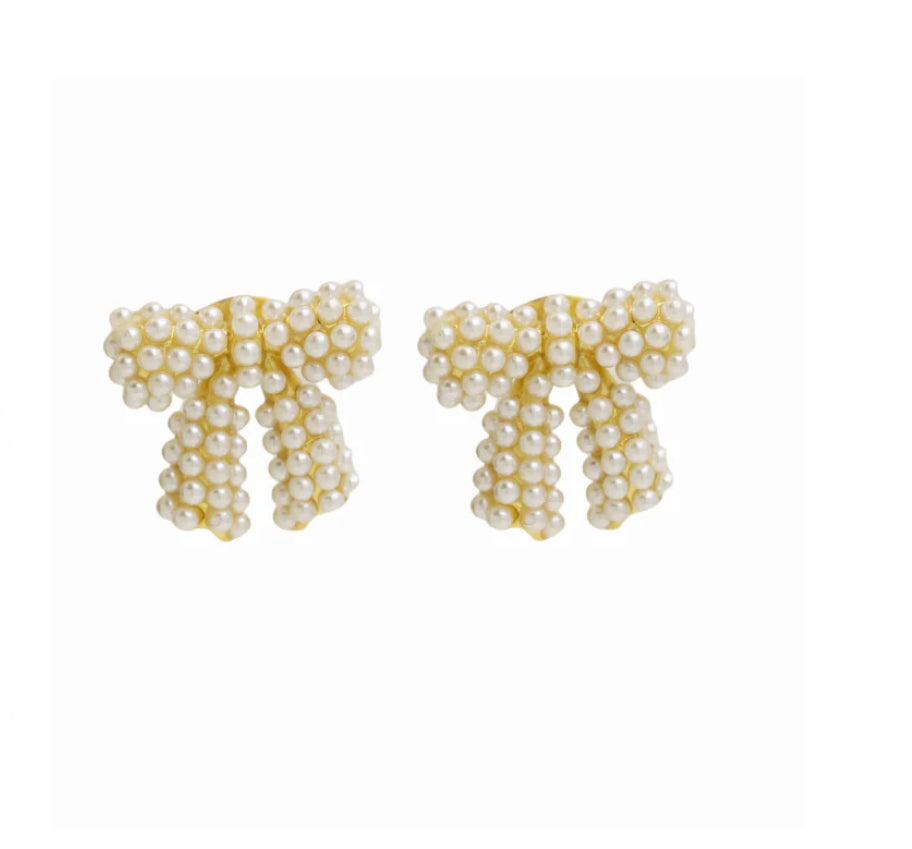Pearl Bow Earrings