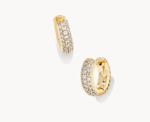 Mikki Pave Huggie Earrings in Gold