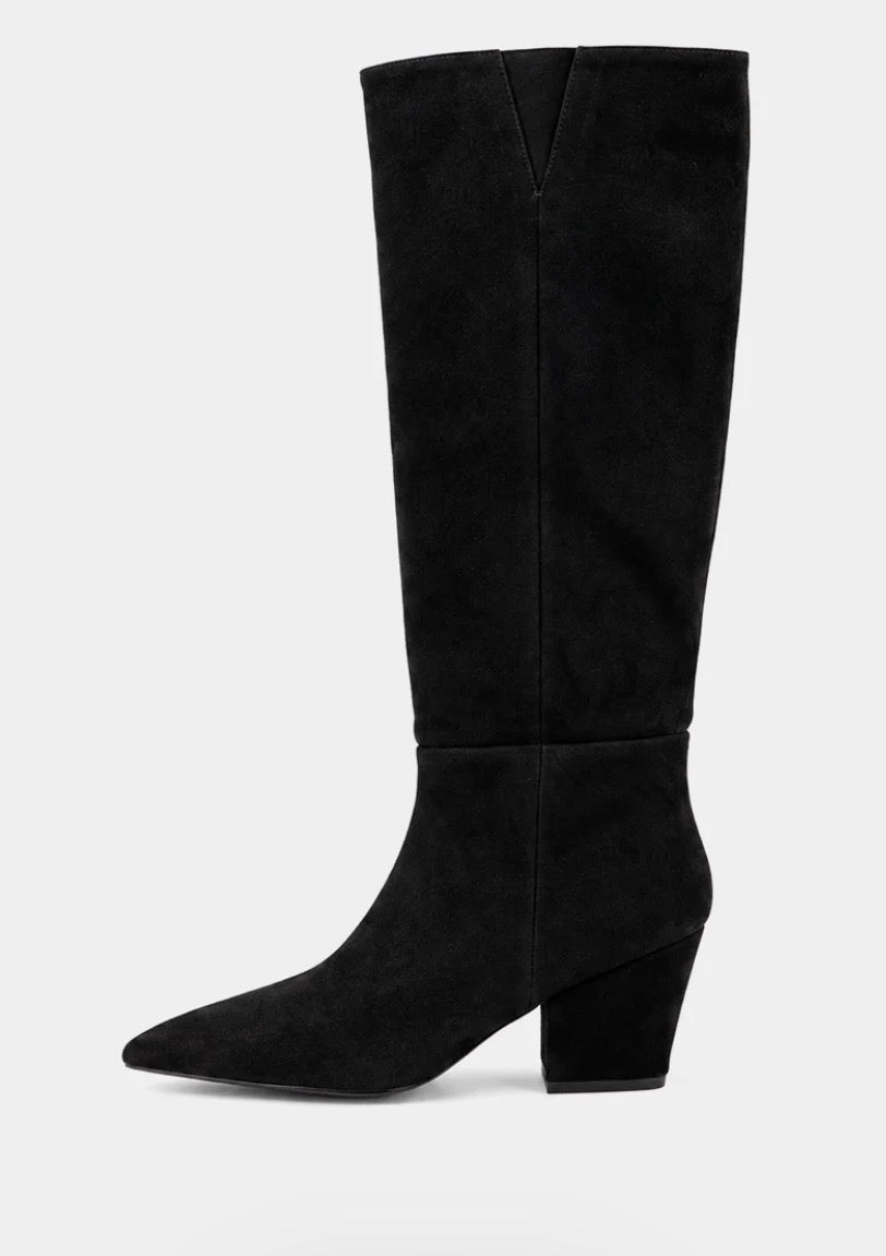 Zelena Black Suede Boots