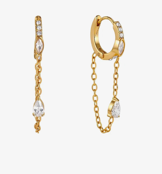 Miriam Chain Huggie Earrings