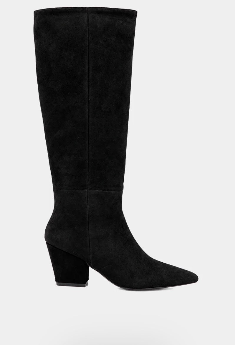 Zelena Black Suede Boots