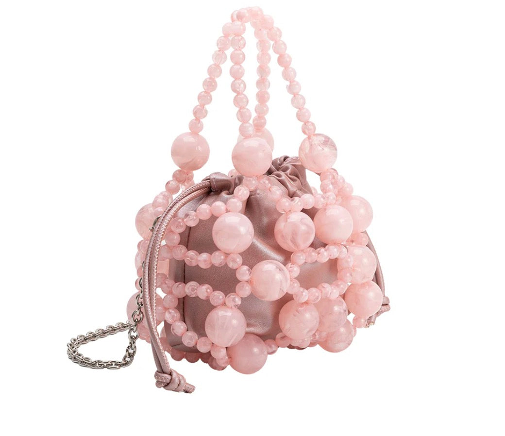 Bobby Pink Vegan Leather Top Handle Bag