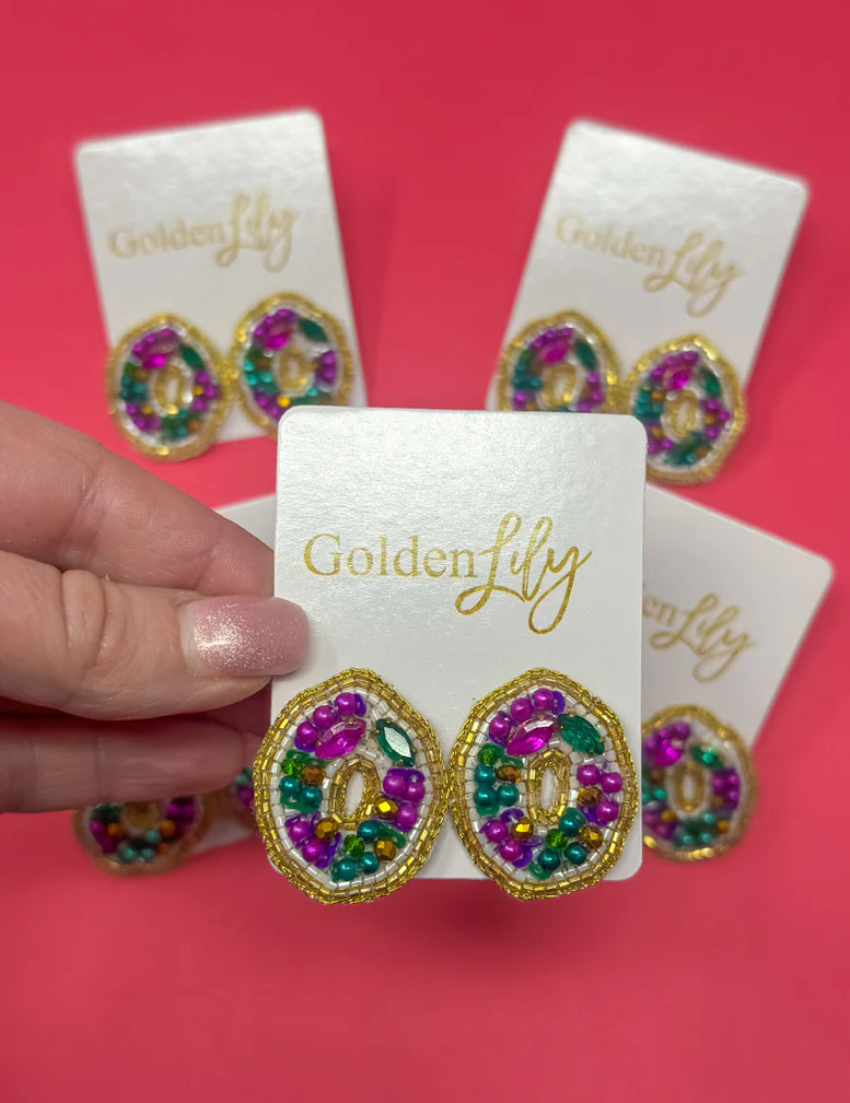 King Cake Stud Earrings