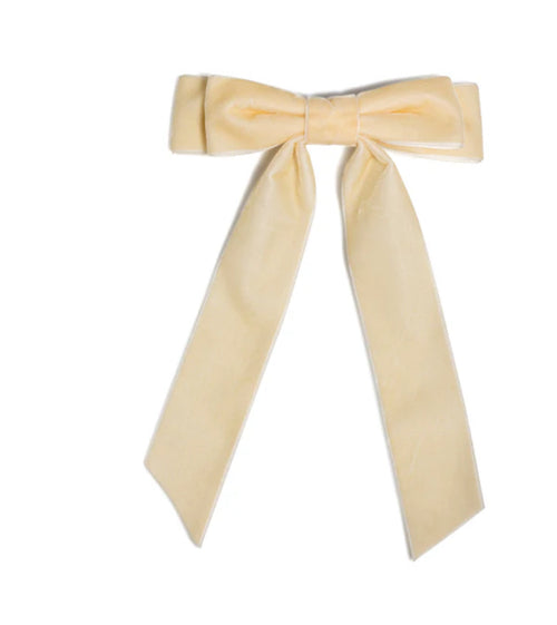 Ivory Velvet Bow Clip