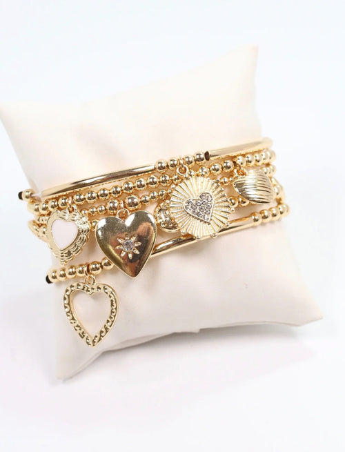 Delaroche Charm Bracelet Set GOLD