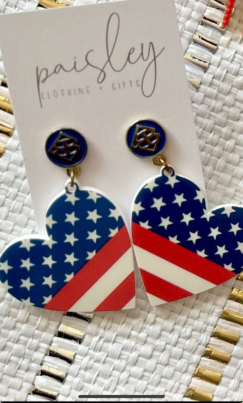 Patriotic Heart Earrings