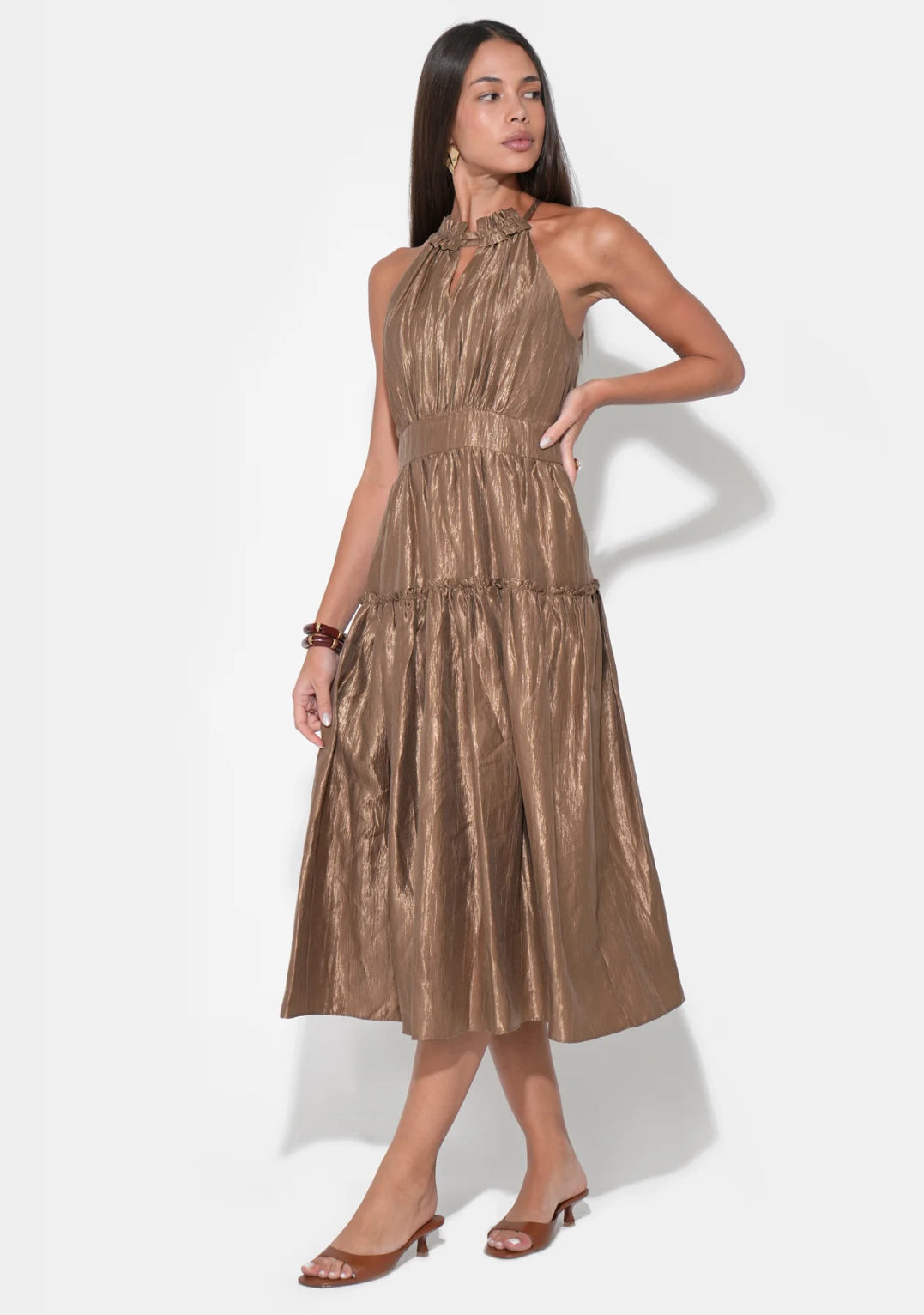 Margaret Halter Midi Dress