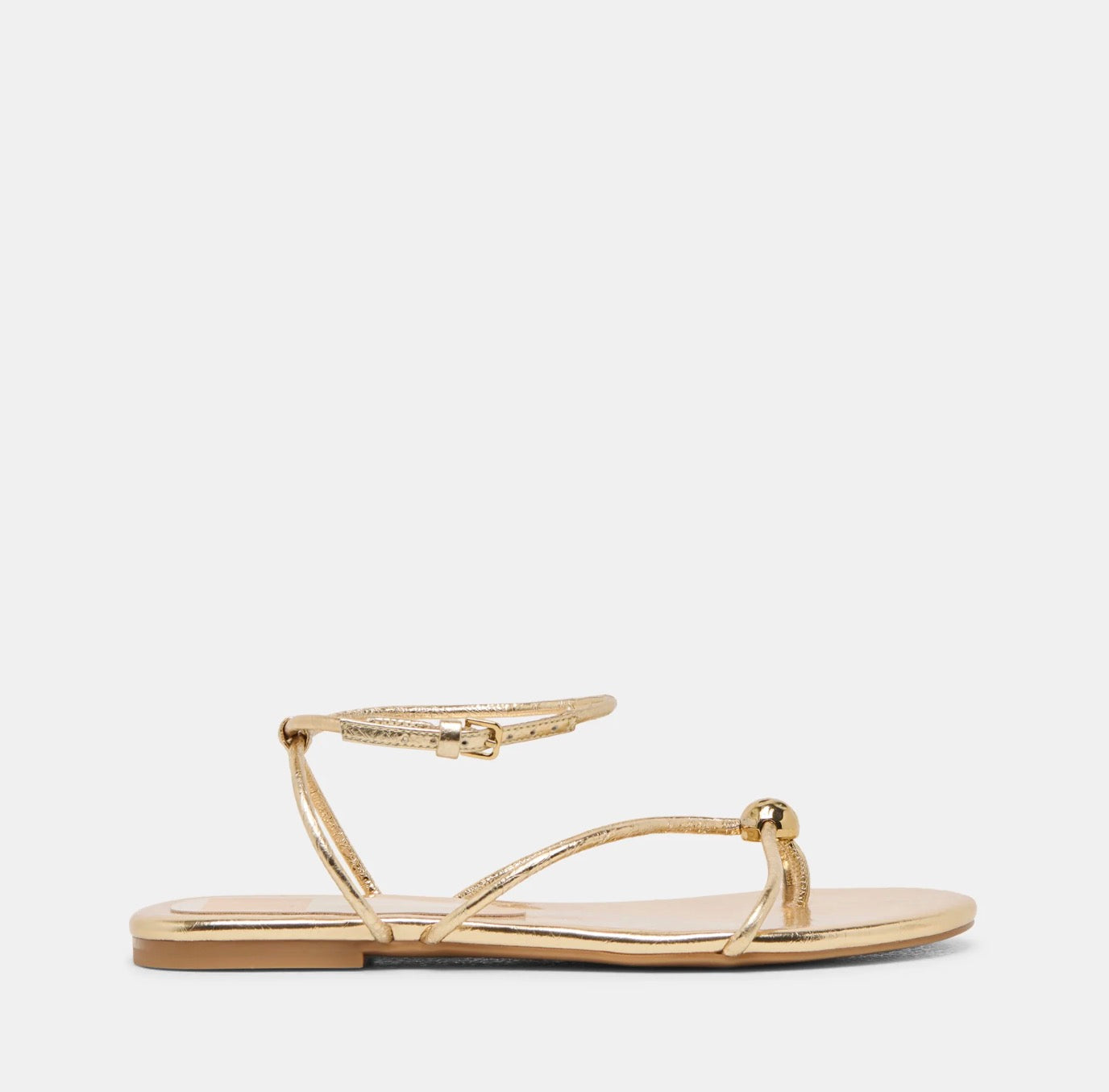 Kenley Gold Distressed Leather Sandal