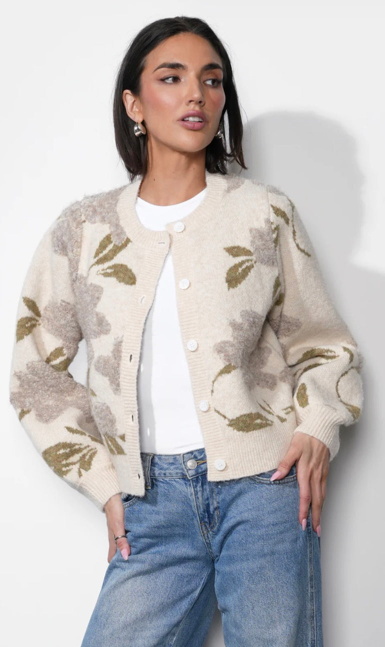 Skylar Cozy Floral Cardigan
