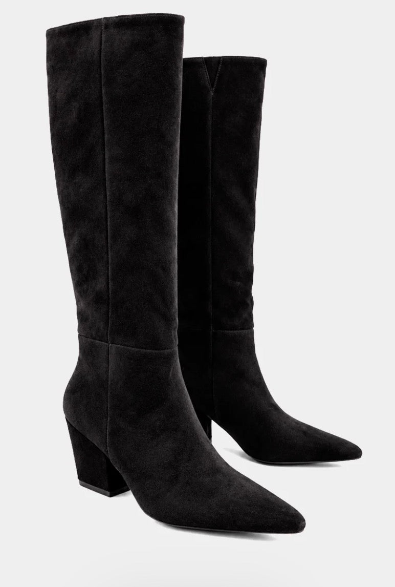 Zelena Black Suede Boots