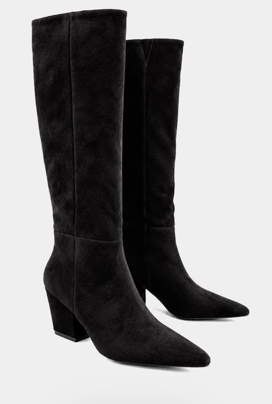 Zelena Black Suede Boots