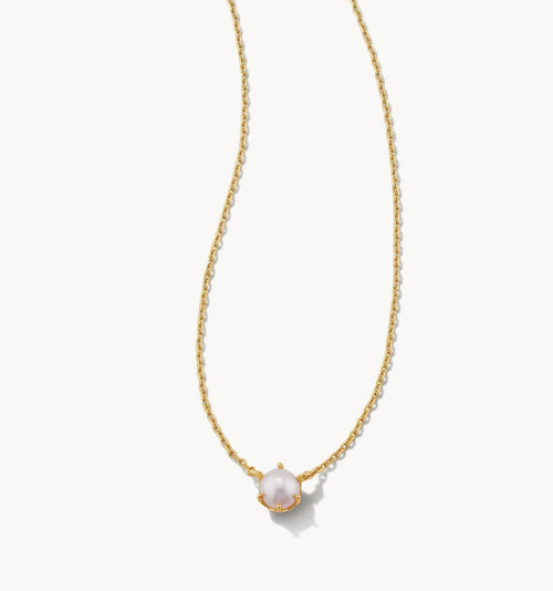 Ashton Gold Pendant Necklace in White Pearl