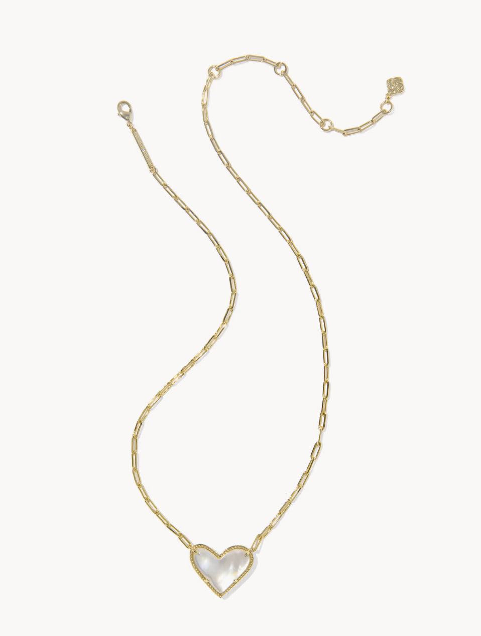 Ari Heart Statement Necklace Ivory MOP