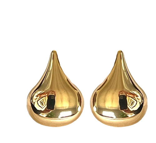 1 Inch Gold Teardrop Statement Stud