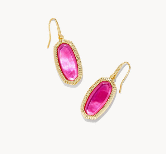 Dani Gold Ridge Frame Drop Earrings