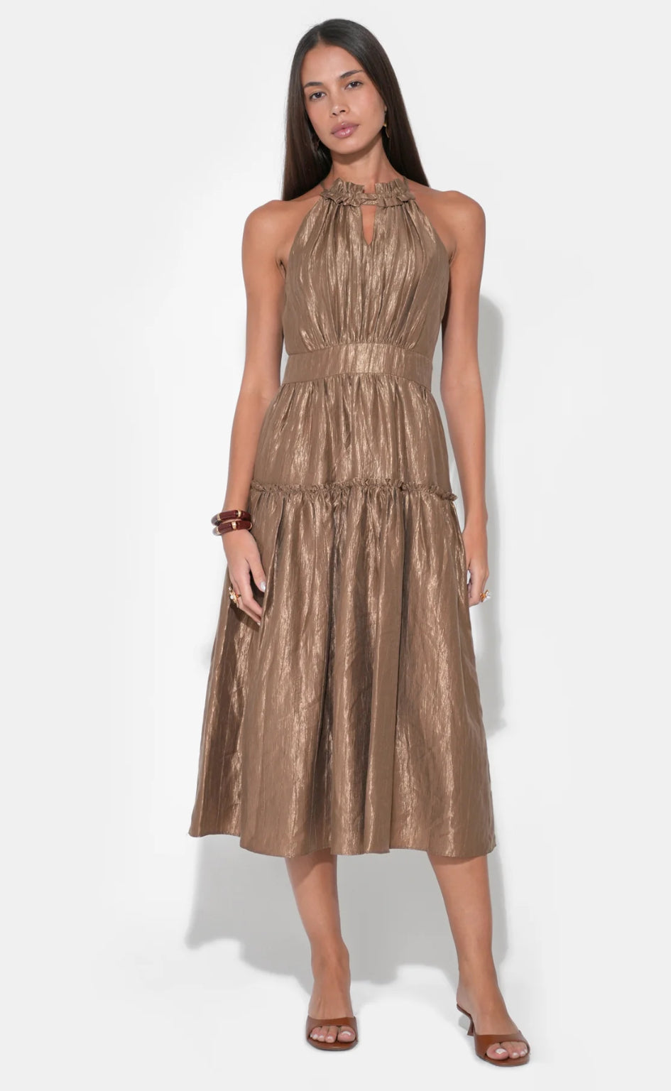 Margaret Halter Midi Dress