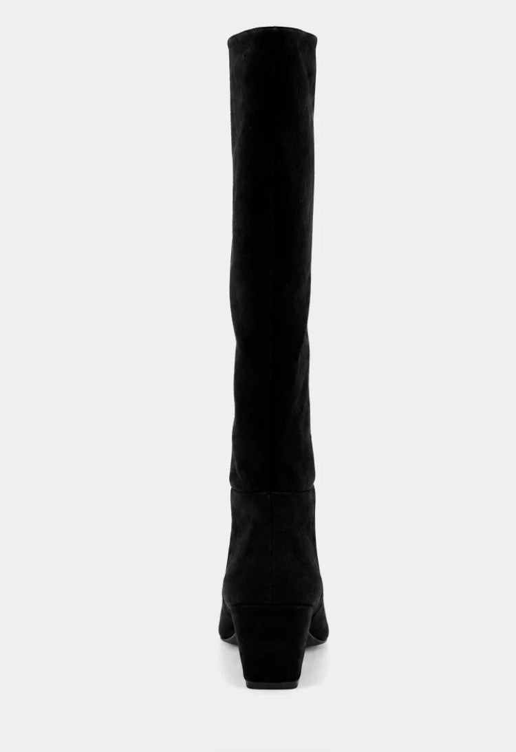 Zelena Black Suede Boots