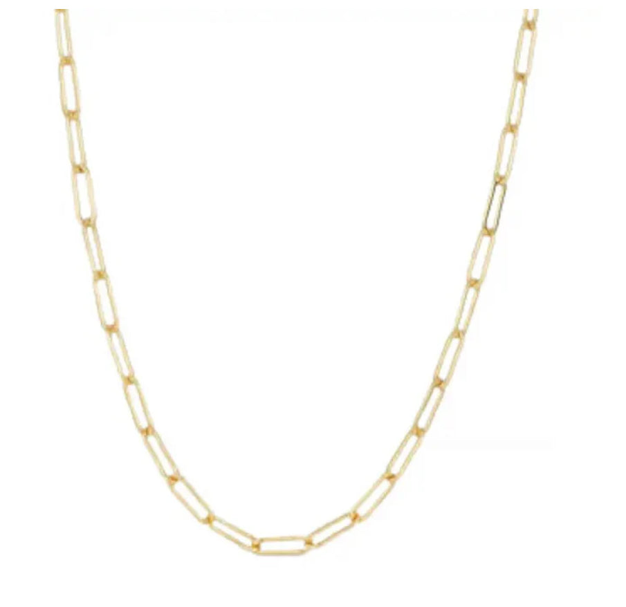 Carla 18k Gold Plated Stainless Steel Paper Clip chain