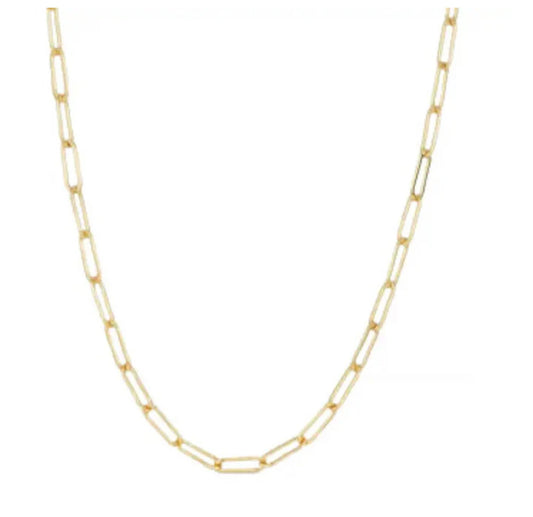 Carla 18k Gold Plated Stainless Steel Paper Clip chain