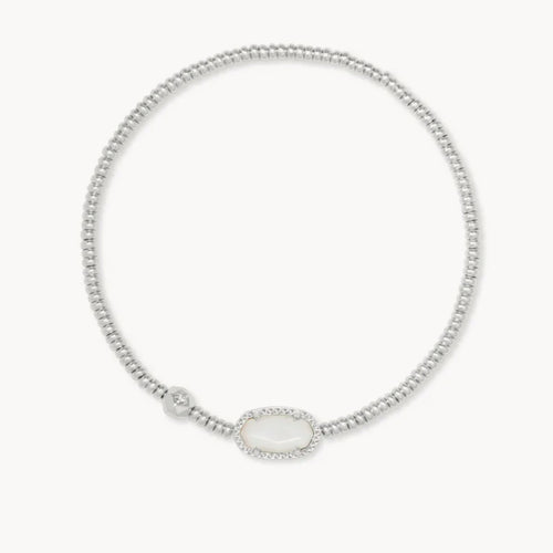 Grayson Silver Stretch Bracelet in Ivory Mother-of-Pearl