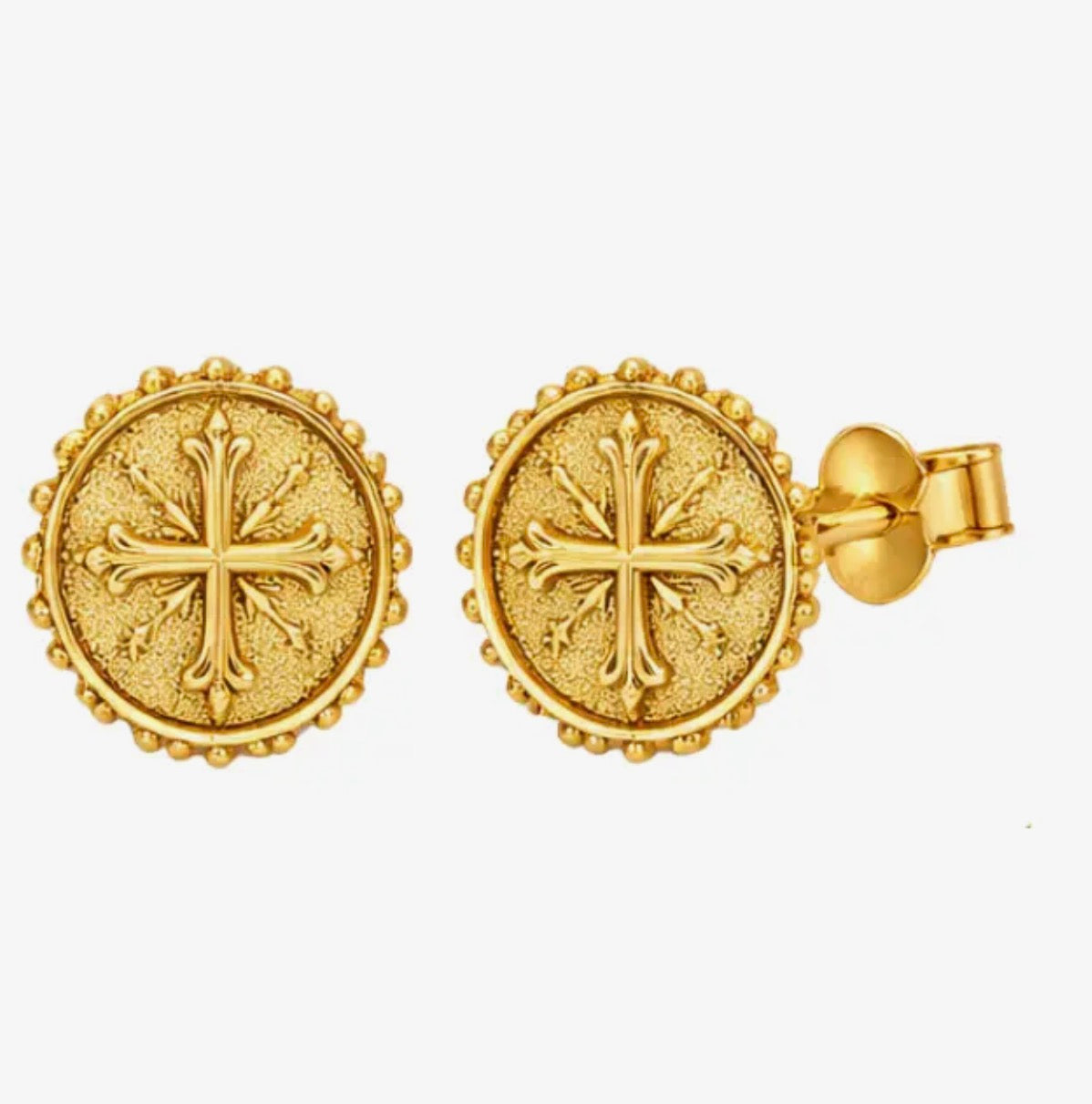 Heirloom Cross Stud Earrings