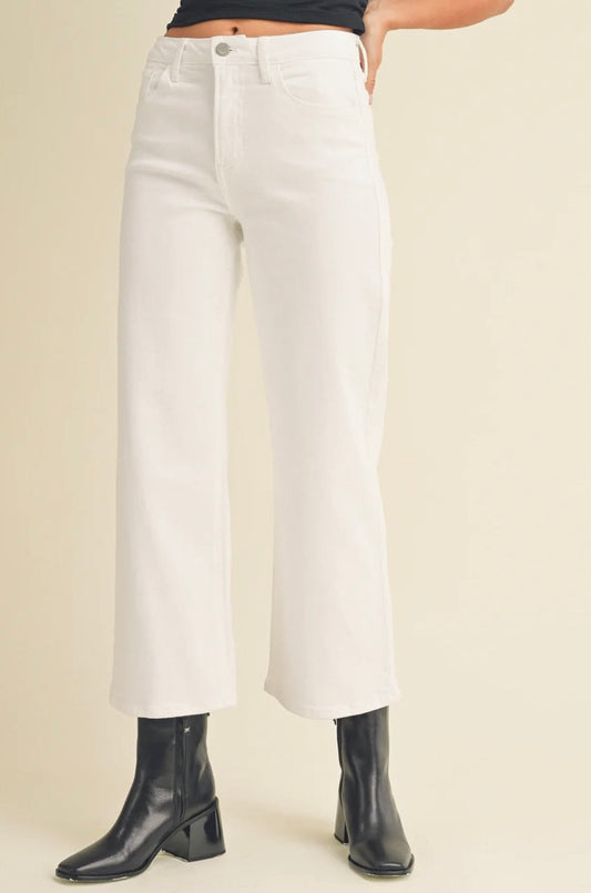 Slim Wide Leg In White