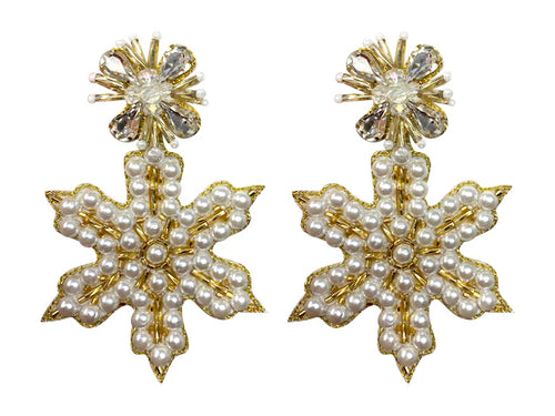 Pearl Snowflake Earrings