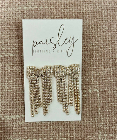 Cascading Diamond Holiday Tassel Statement Earrings