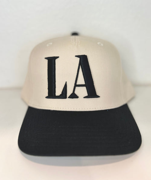 LA Cream & Black Trucker Hat
