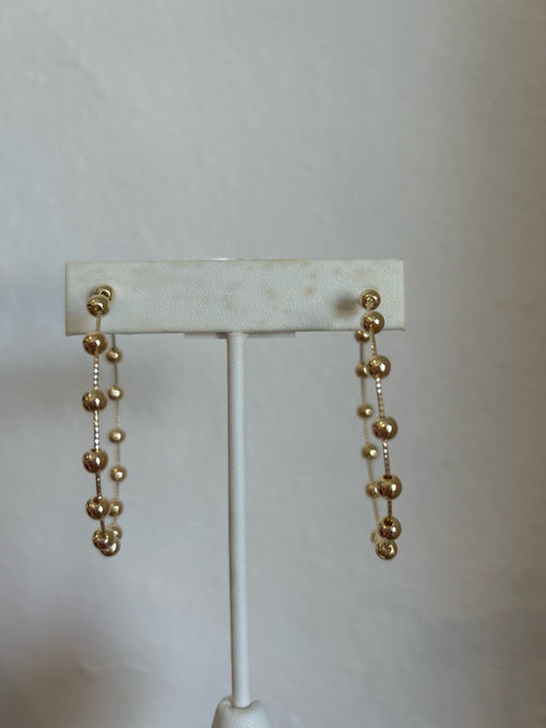 Gold Beaded Hoop Earrings