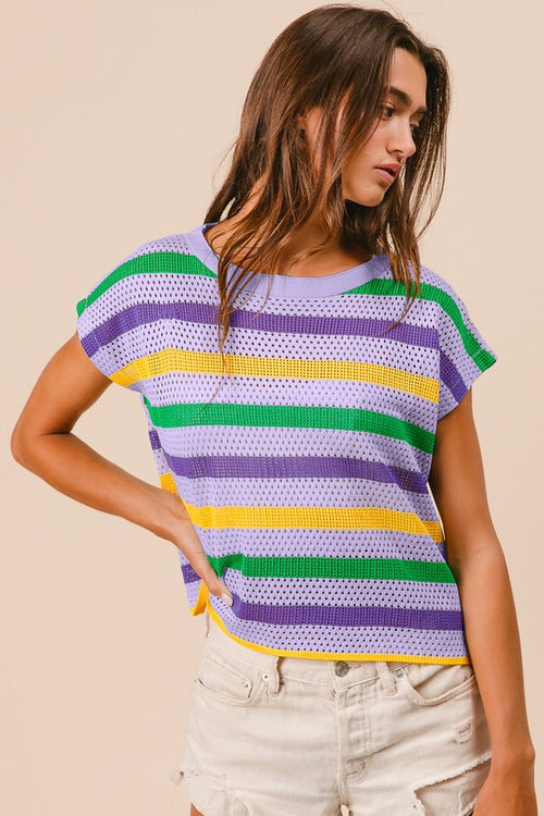 Perforated MG Stripe Top