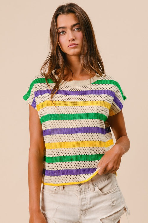 Perforated MG Stripe Top