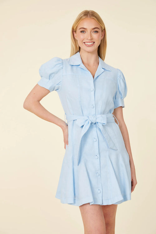 Stella Linen Belted Dress