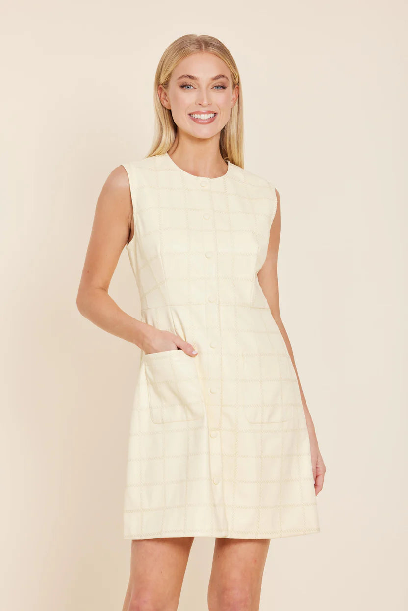 Tonal Plaid Stitch Dress