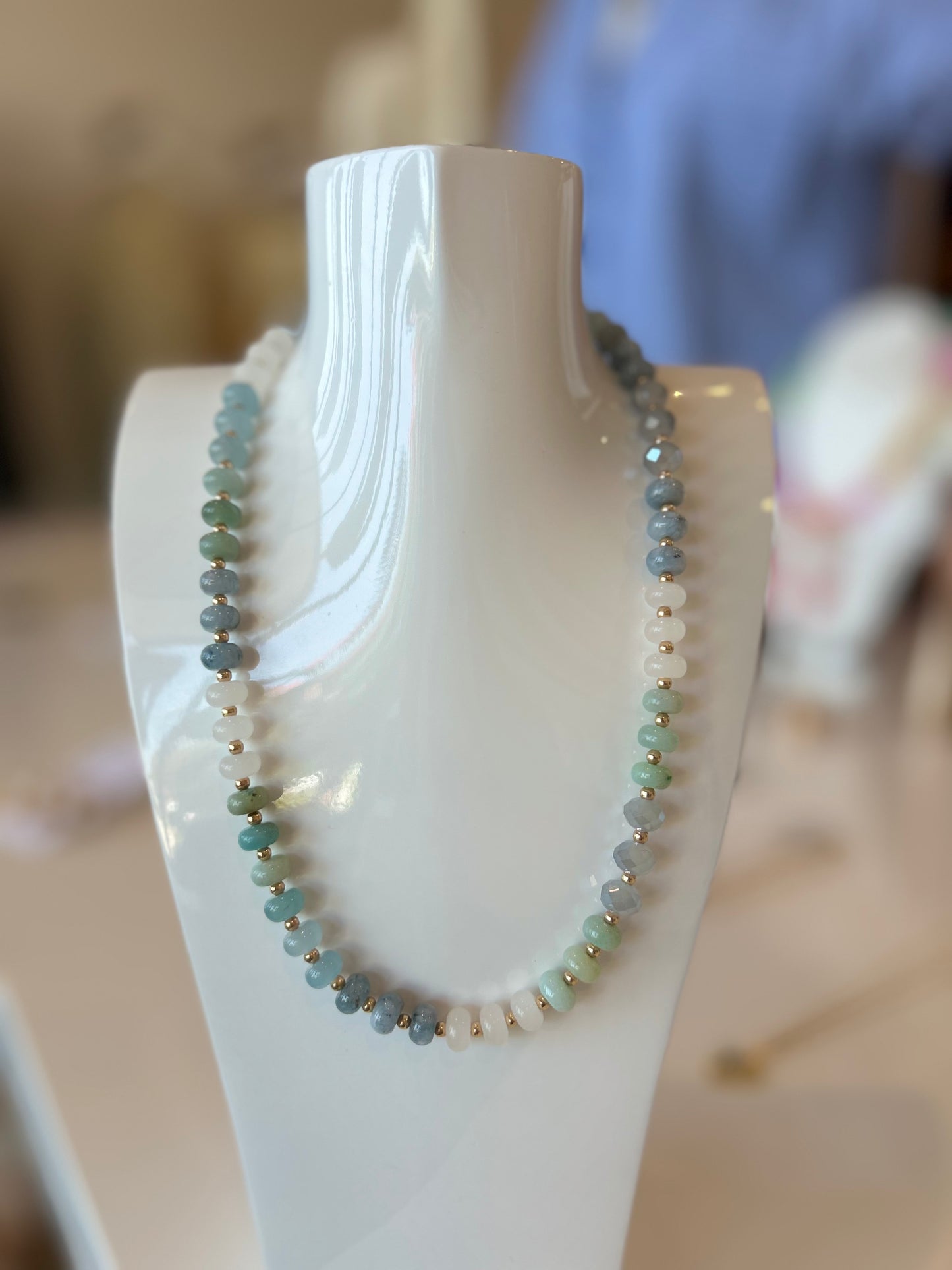 Beaded Multi Stone Necklace