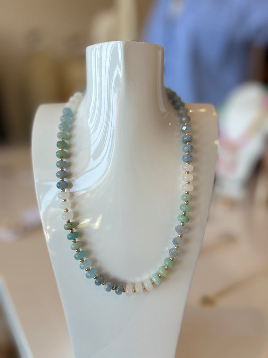 Beaded Multi Stone Necklace
