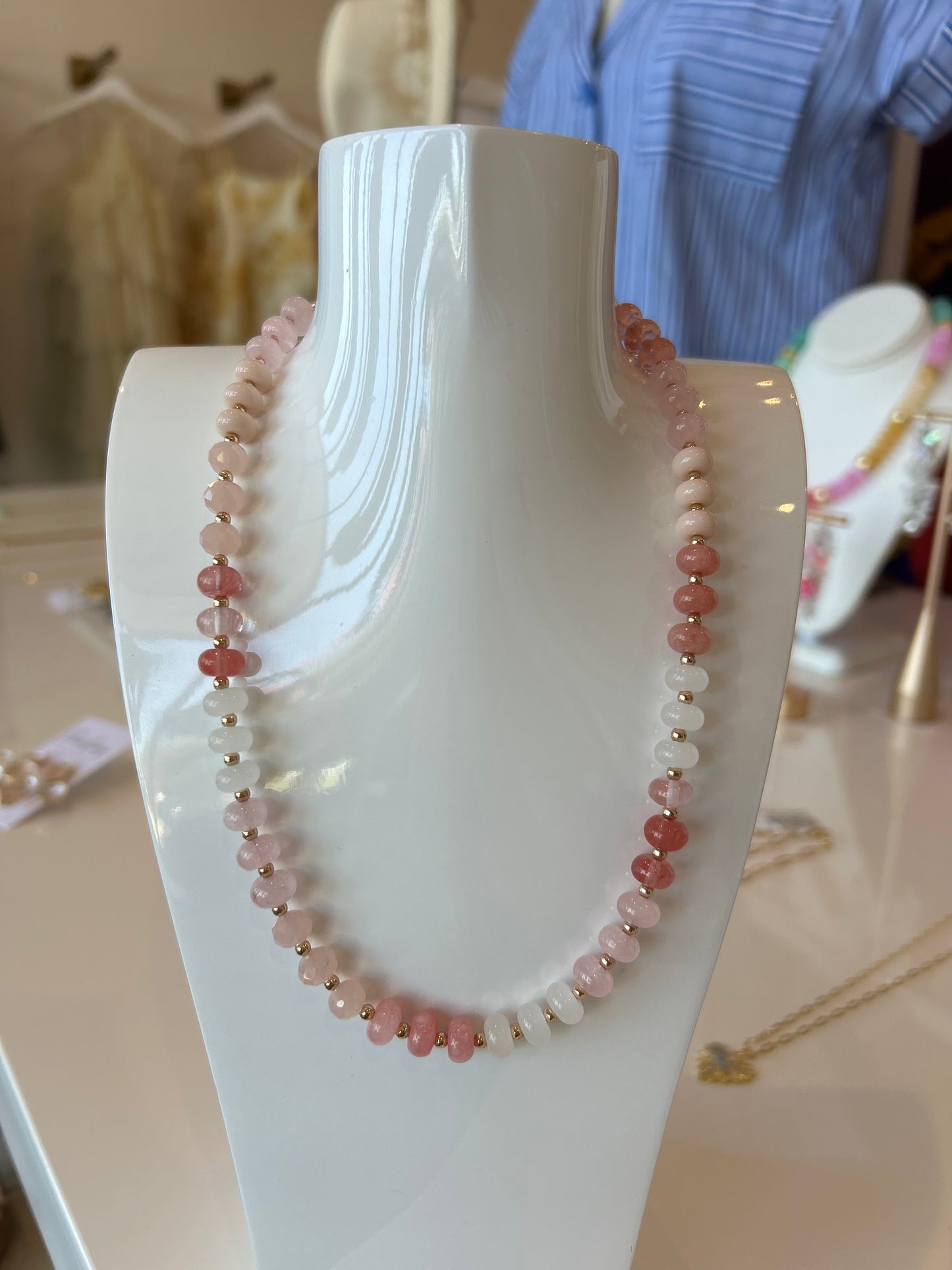 Beaded Multi Stone Necklace