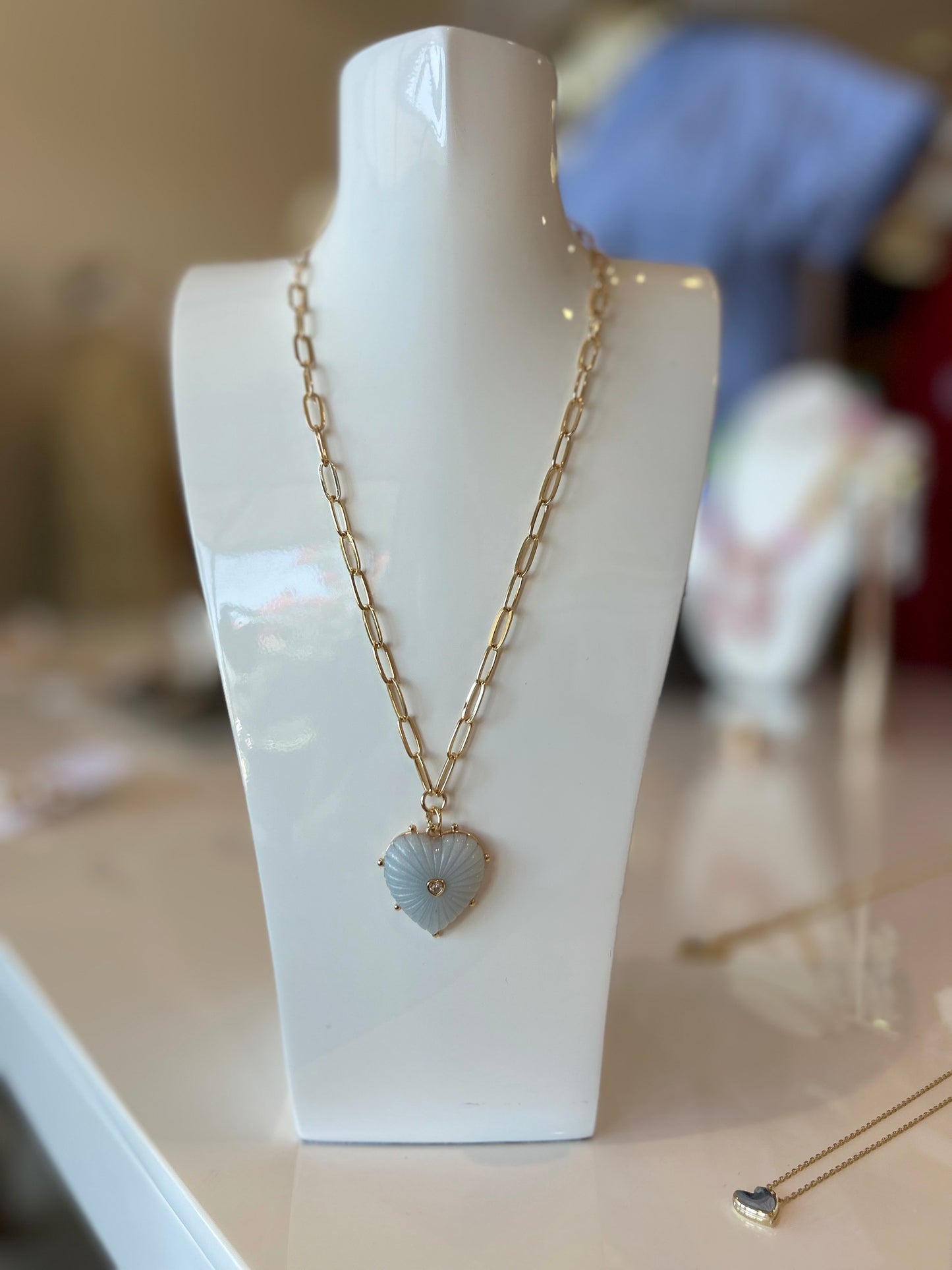 Double Heart Pendant Necklace
