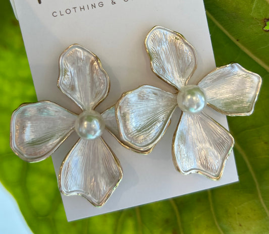 Pearl Flower Statement Earring