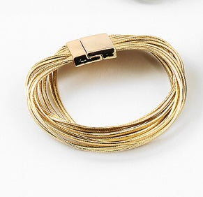 Magnetic Gold Multi Strap Bracelet