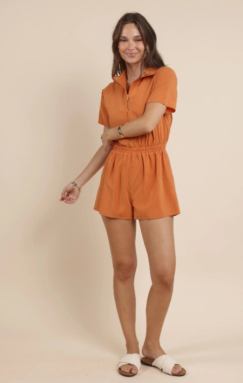Honey Hues Zip Front Romper