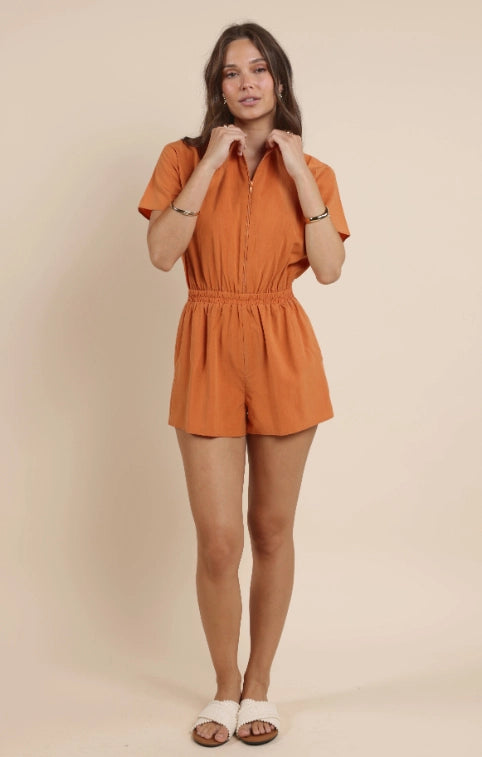 Honey Hues Zip Front Romper