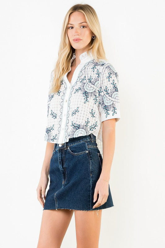 Gracie Embroidery Detail Blouse