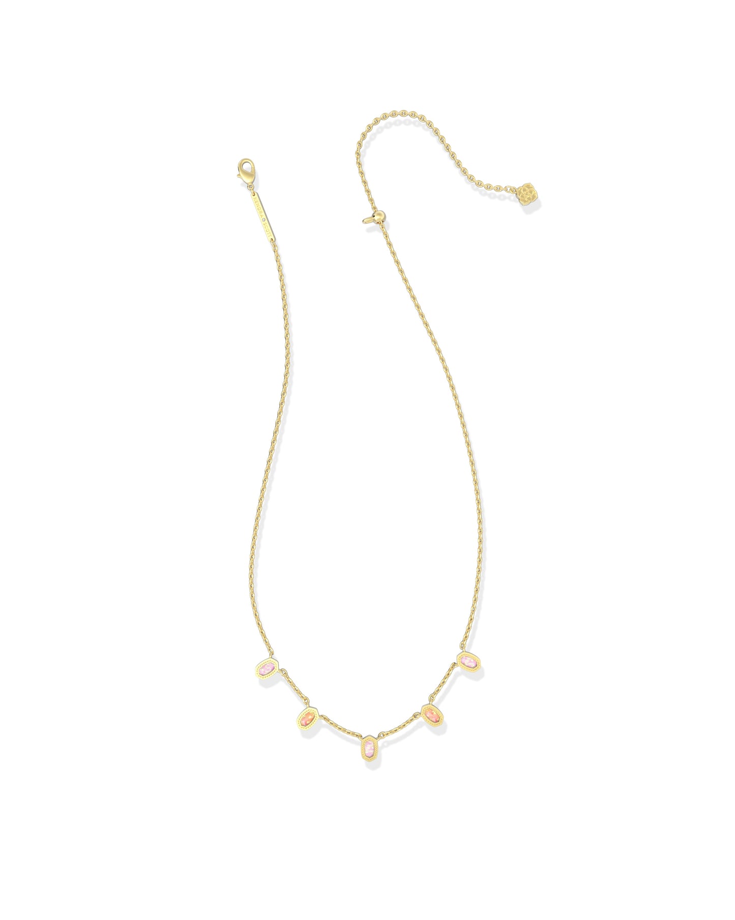 Mini Elisa Strand Necklace Gold Pink Mix