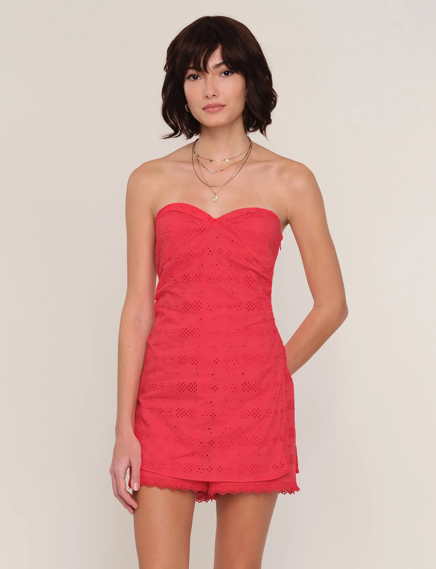 Briony Romper in Scarlet