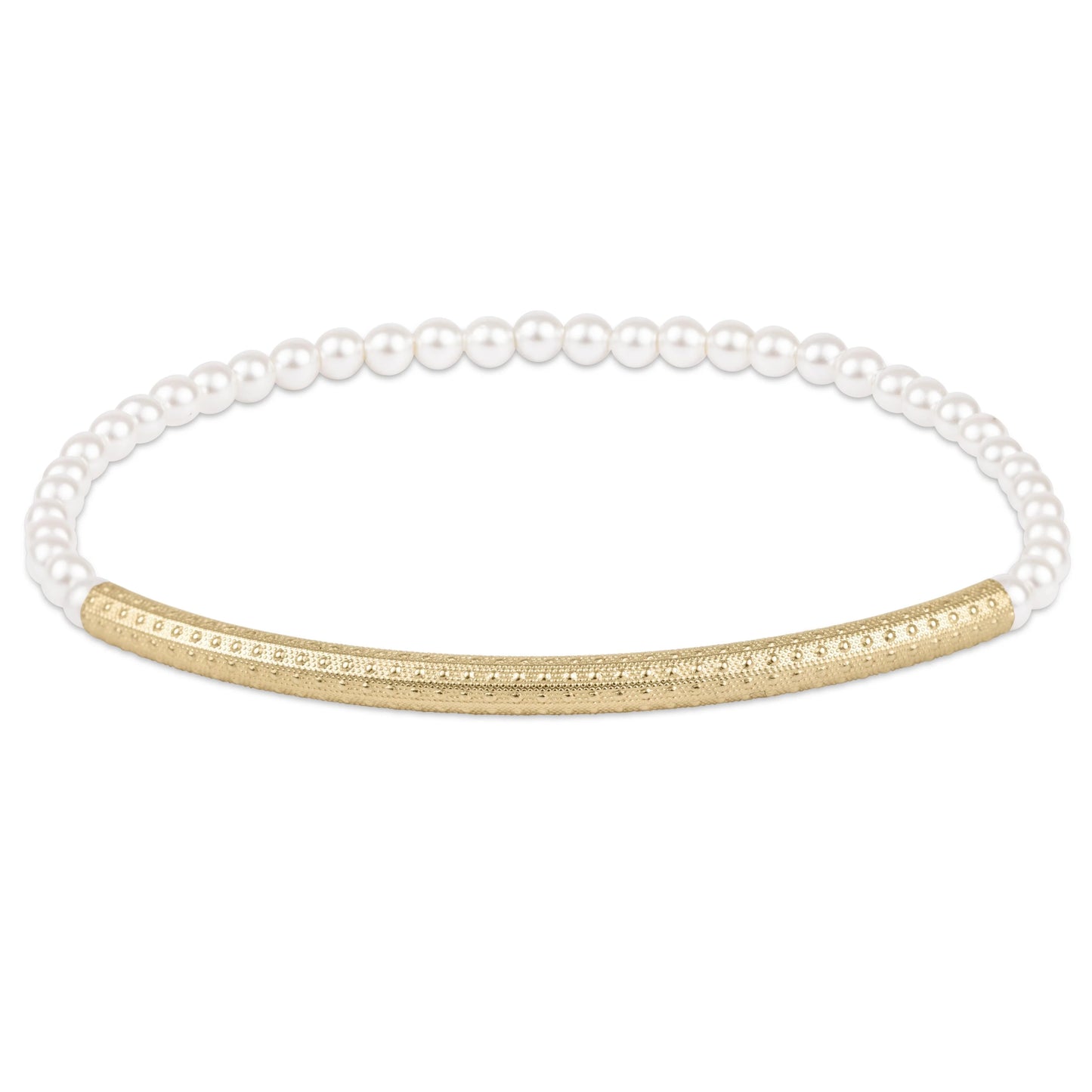 bliss bar textured pearl 3mm bracelet - e.newton