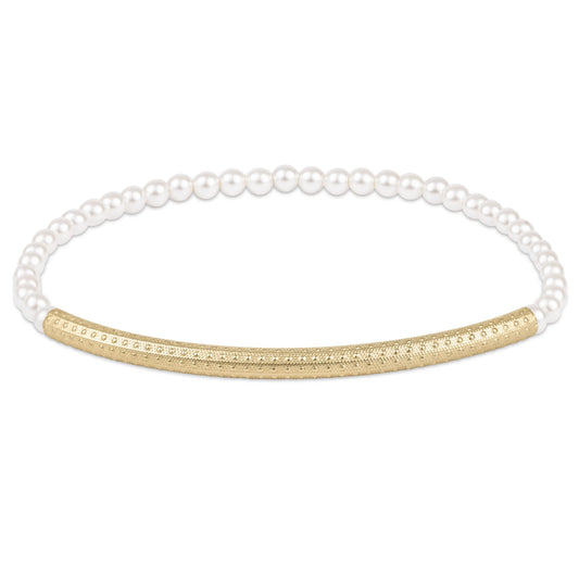 bliss bar textured pearl 3mm bracelet - e.newton