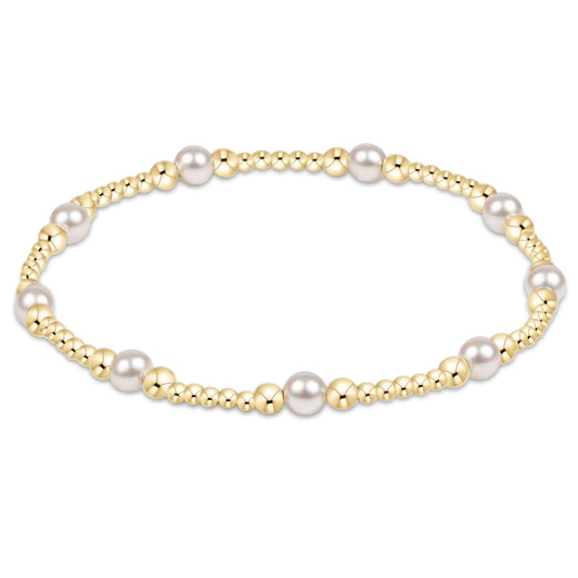 purpose pearl 4mm gold bracelet - e.newton