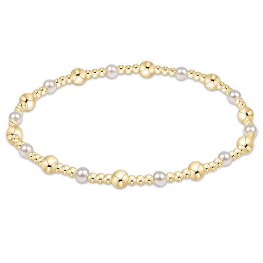 sincerity gold & pearl 4mm bracelet - e.newton